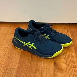 ASICS Men's Navy and Neon Tennis Sneakers Size 7